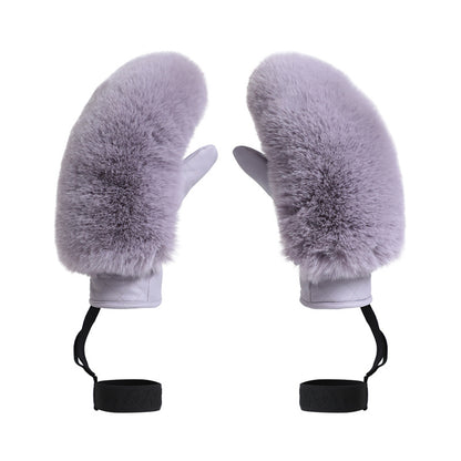 Gsou Snow- Elegant Faux-Fur Mittens