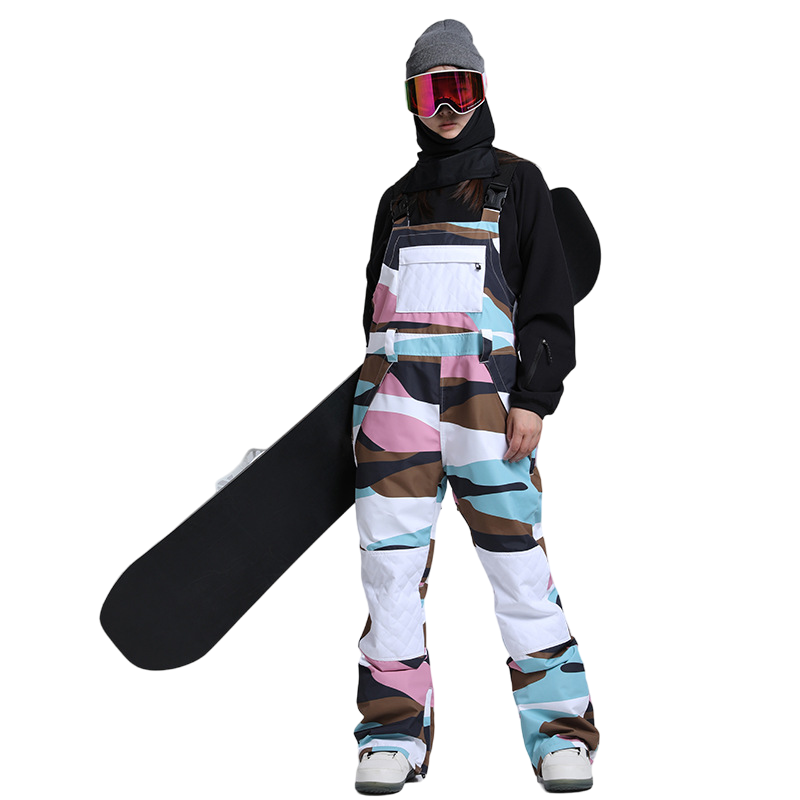 Gsou Snow - Snow Colorblock Snowboard Bibs - Women's