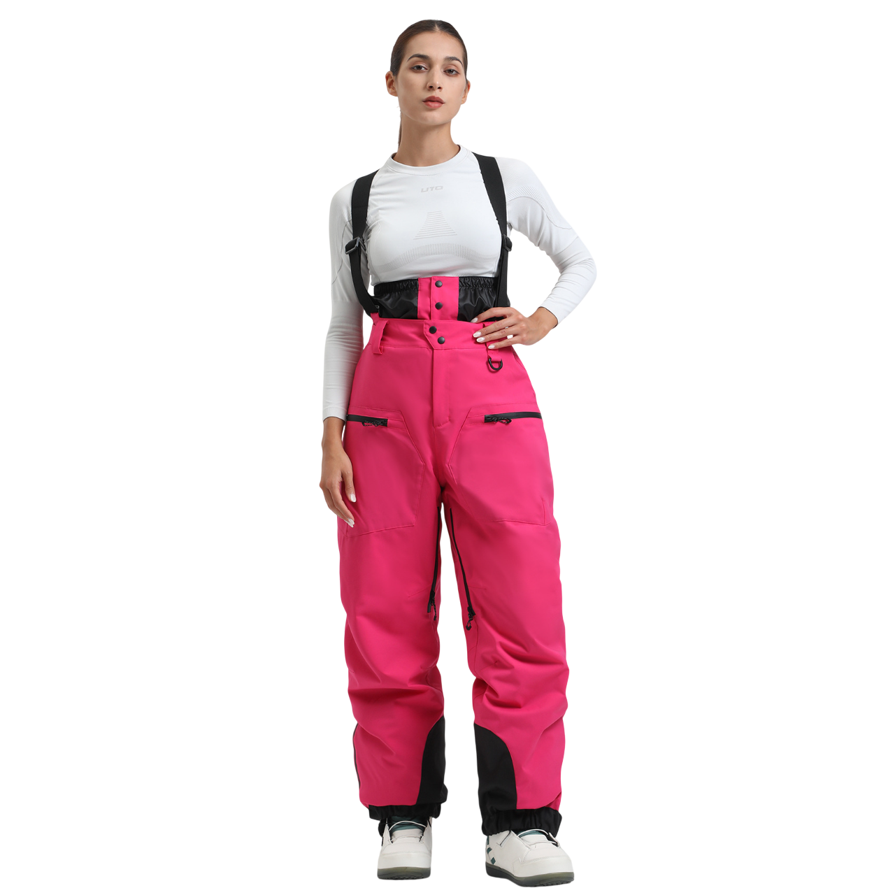 Gsou Snow-Insulated Baggy Snow Pants With Detachable Suspenders --Women's