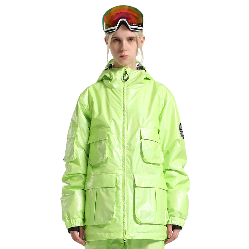 Gsou Snow - Leather Reflective Dazzling Ski Jacket - Women's