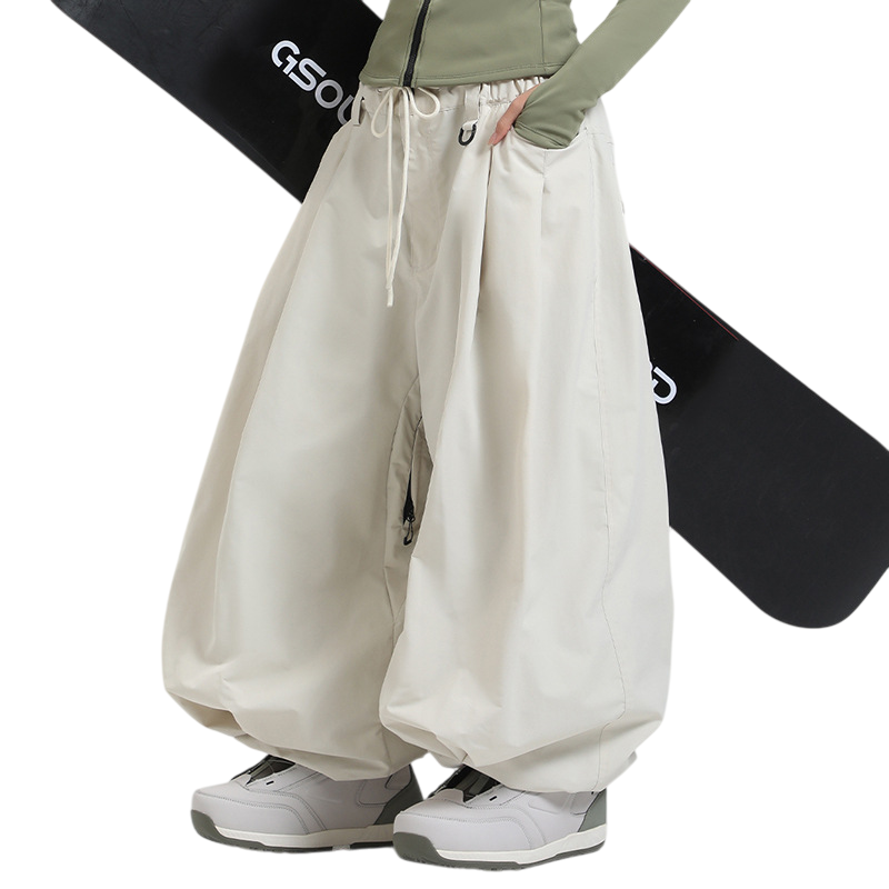 Gsou Snow- Drawstring Baggy Snow Pants --Women's