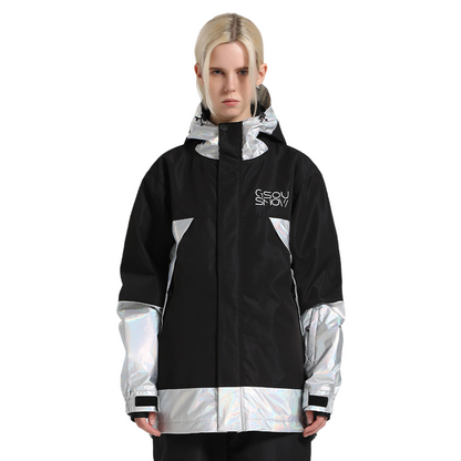 Gsou Snow -  Reflective tape Colorblock Trend Ski jacket - Women's