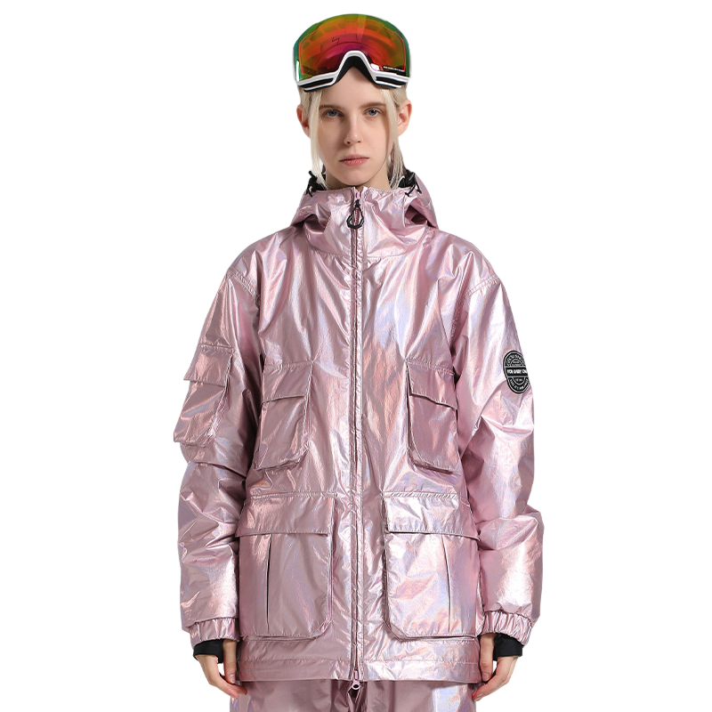 Gsou Snow - Leather Reflective Dazzling Ski Jacket - Women's