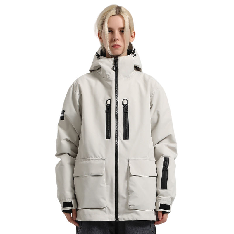 Gsou Snow - Blue and white pattern Snow Winter Snow Jacket - Women's