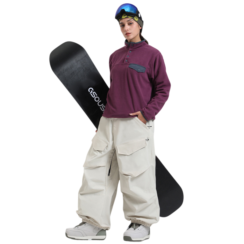 Gsou Snow-  Baggy Utility Wear-resistant Snow Pants --Women's