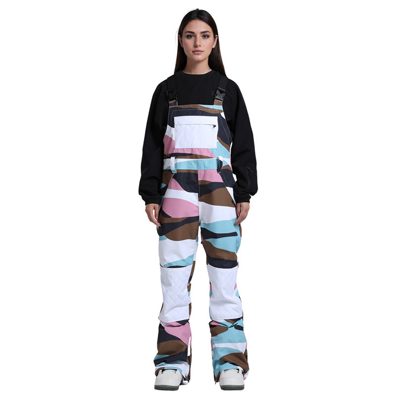 Gsou Snow - Snow Colorblock Snowboard Bibs - Women's