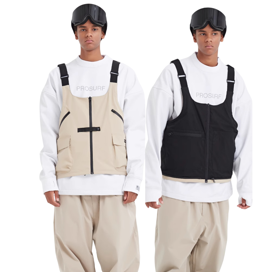 Women's reversible ski vest Khaki