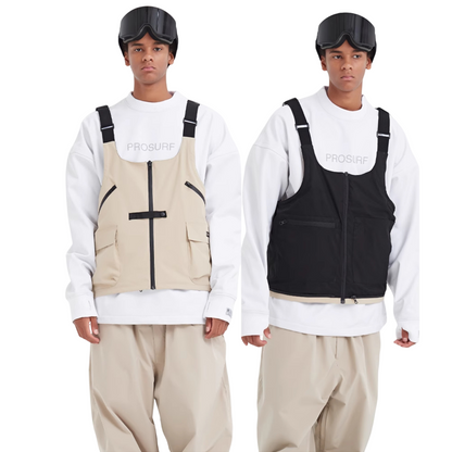Women's reversible ski vest Khaki