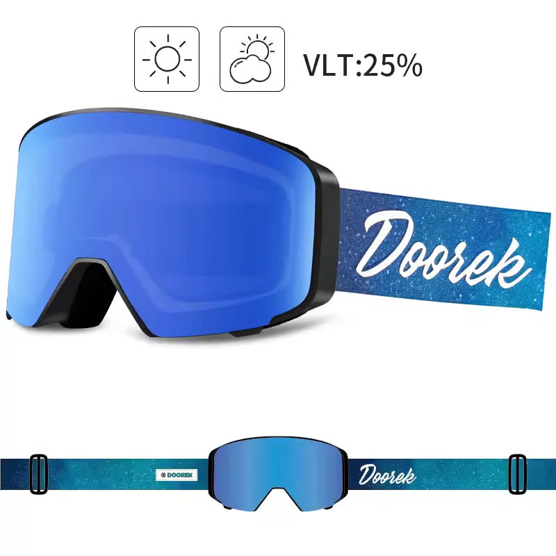 Doorek -  7 Colors Outdoor Double-Layer Magnetic Adsorption Skiing Goggles