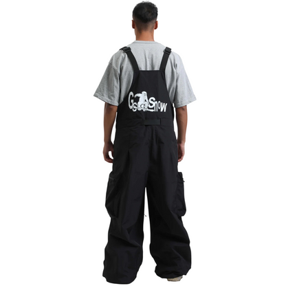 Gsou Snow- Workwear Style Super Baggy Snow Bibs-Men's
