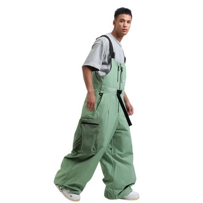 Gsou Snow- Workwear Style Super Baggy Snow Bibs-Men's