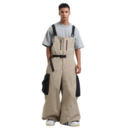 Gsou Snow- Workwear Style Super Baggy Snow Bibs-Men's