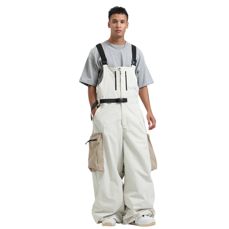 Gsou Snow- Workwear Style Super Baggy Snow Bibs-Men's