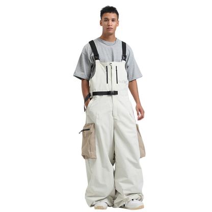 Gsou Snow- Workwear Style Super Baggy Snow Bibs-Men's
