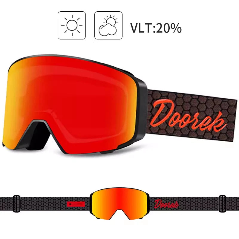 Doorek -  7 Colors Outdoor Double-Layer Magnetic Adsorption Skiing Goggles