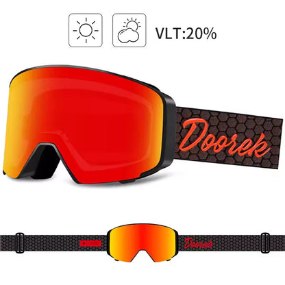 Doorek -  7 Colors Outdoor Double-Layer Magnetic Adsorption Skiing Goggles