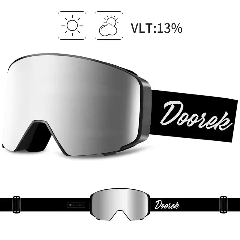 Doorek -  7 Colors Outdoor Double-Layer Magnetic Adsorption Skiing Goggles