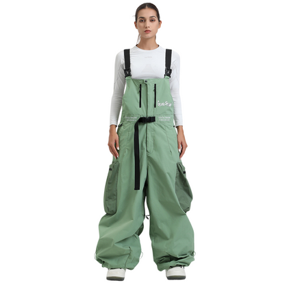 Gsou Snow- Workwear Style Super Baggy Snow Bibs-Women's