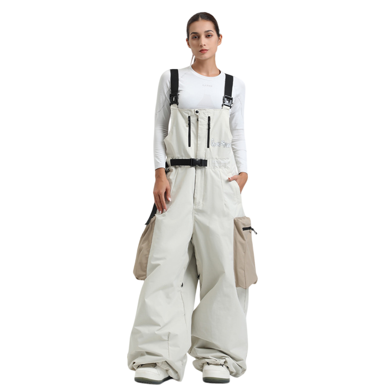 Gsou Snow- Workwear Style Super Baggy Snow Bibs-Women's